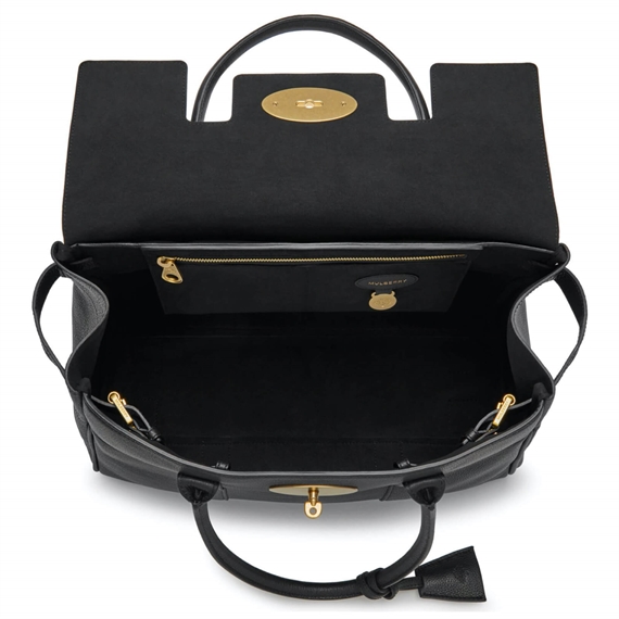 Mulberry Bayswater Black & Brass Small Classic Grain